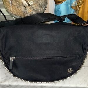 Lululemon Athletica Black Messenger Bag Durable Water-Resistant